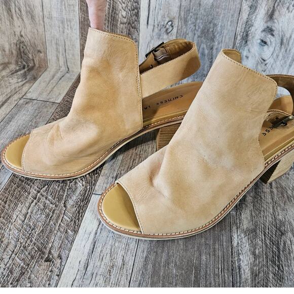 Western Leather Ankle Booties Suede Chinese Laundry Caleb Womens 11 Block Heel - Picture 6 of 16